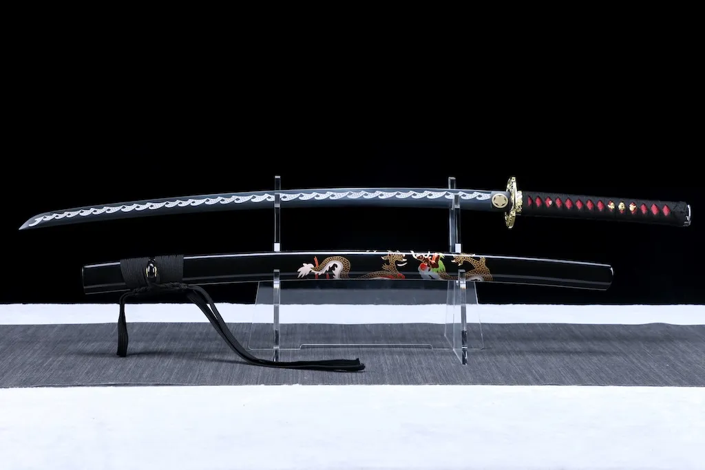 Katana – High Manganese Steel Blackened Blade | Black Dragon Series