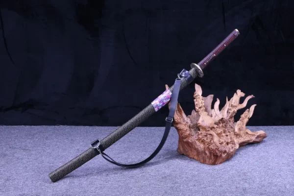 Katana – T10 Clay Tempered Leaf Hamon Blade with Leather Carry System | Hikō